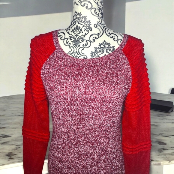 ROMEO + JULIET Red Knit Long Sleeve Dress- Medium - Picture 2 of 5